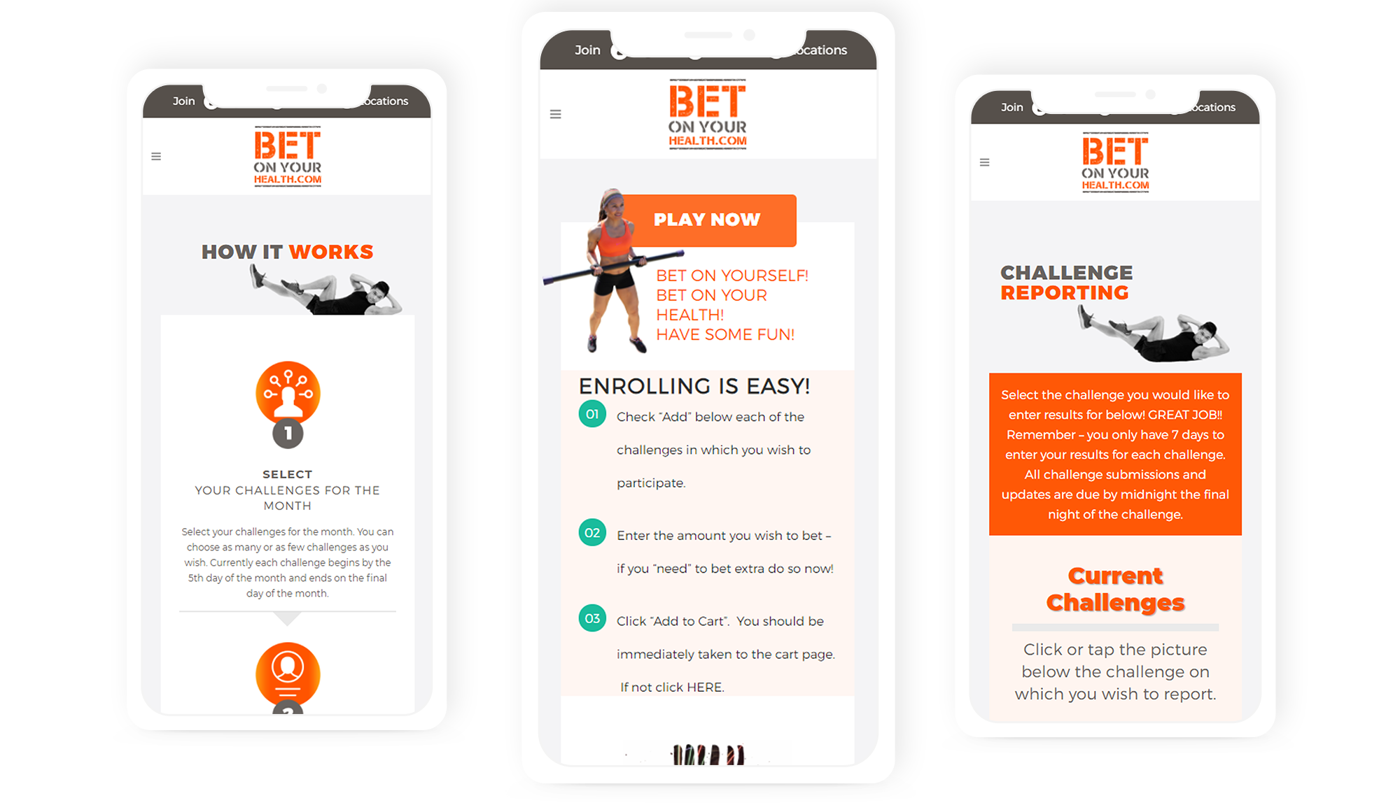 Mobile Mockup Bet On Your Health